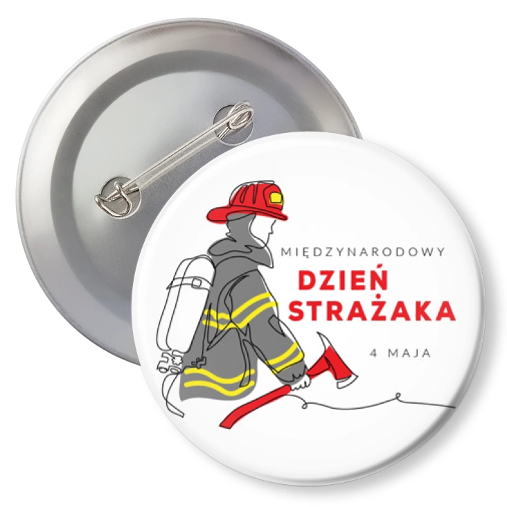 przypinkaDzień Strażaka 4 maja na białym tle