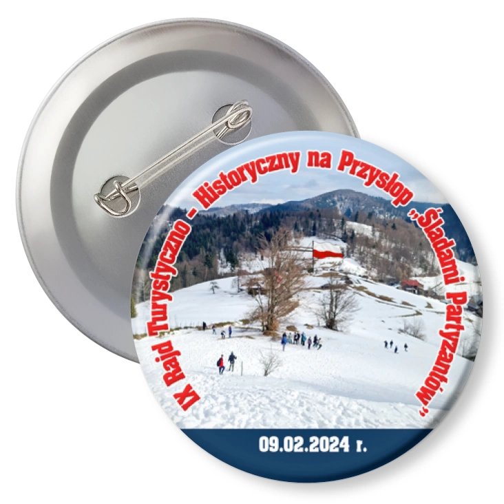 przypinka agrafka Dziewiąty Rajd Turystyczno-Historyczny 2024