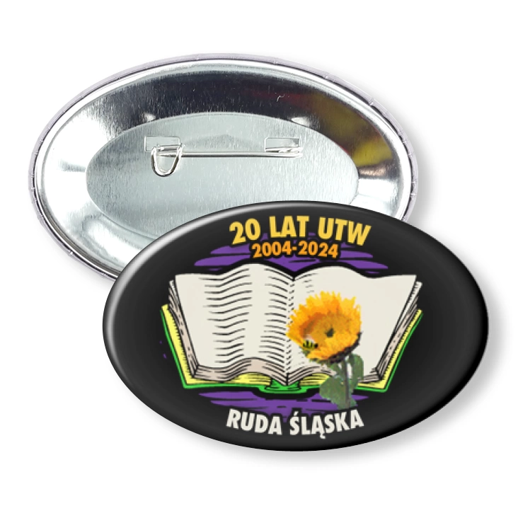 przypinka elipsa agrafka 20 lat UTW Ruda Śląska
