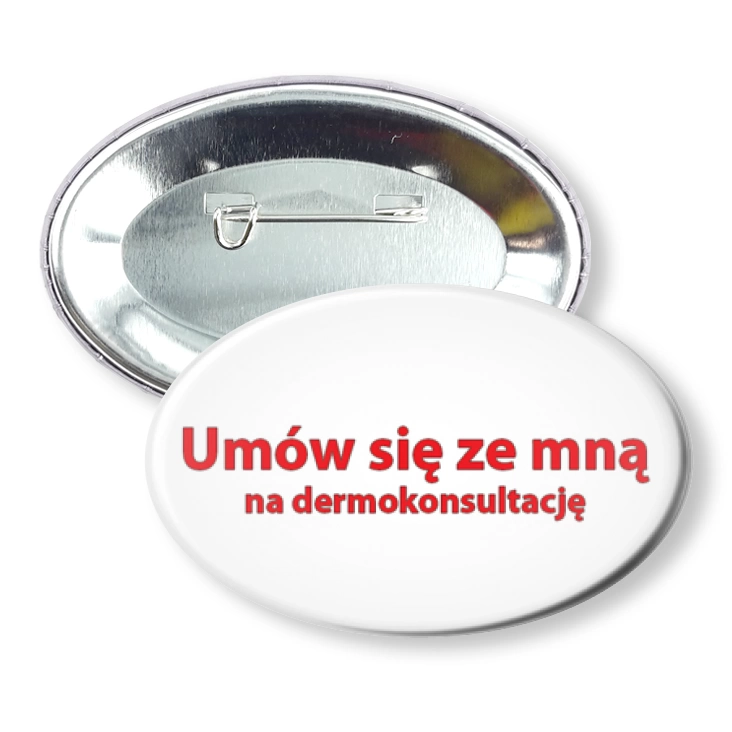 przypinka elipsa agrafka Dermokonsultacja