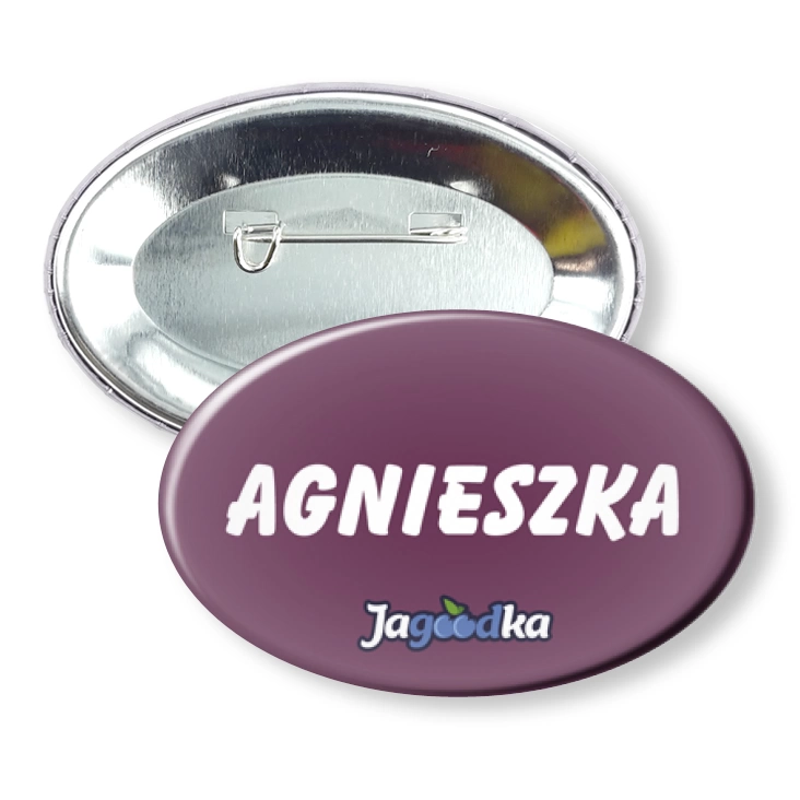 przypinka elipsa agrafka Jagódka