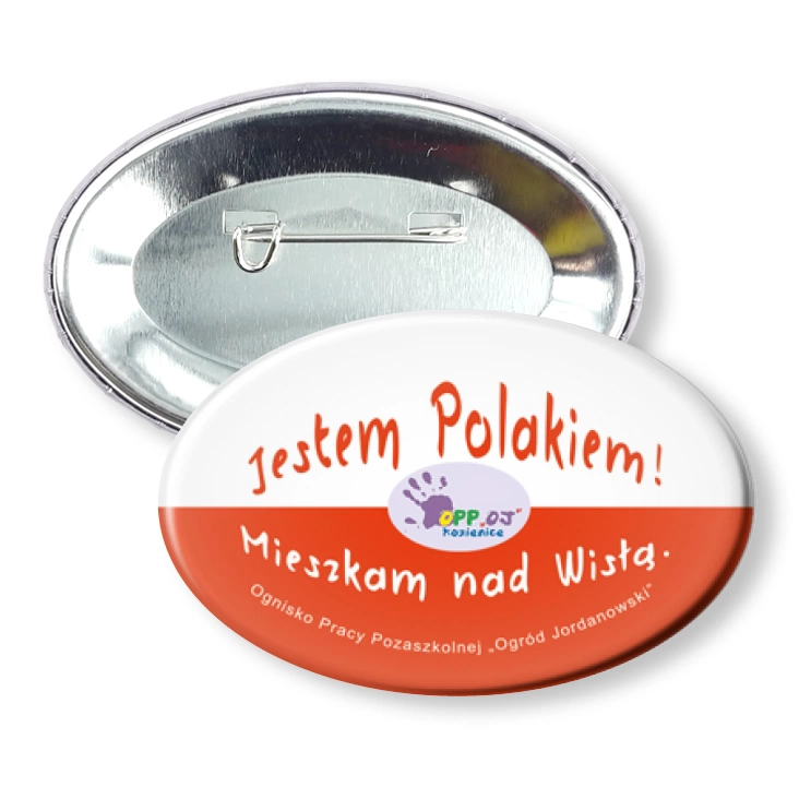 przypinka elipsa agrafka Jestem Polakiem!