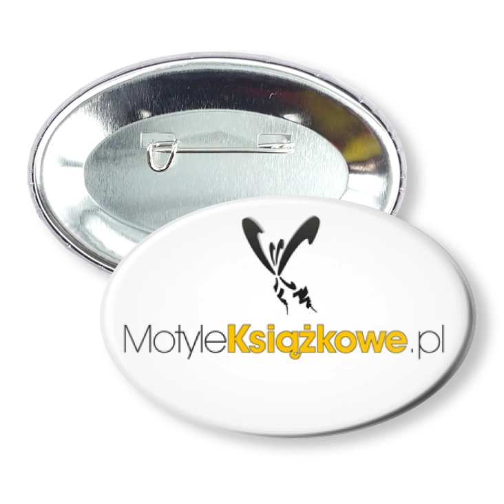 przypinka elipsa agrafka Motyle Książkowe