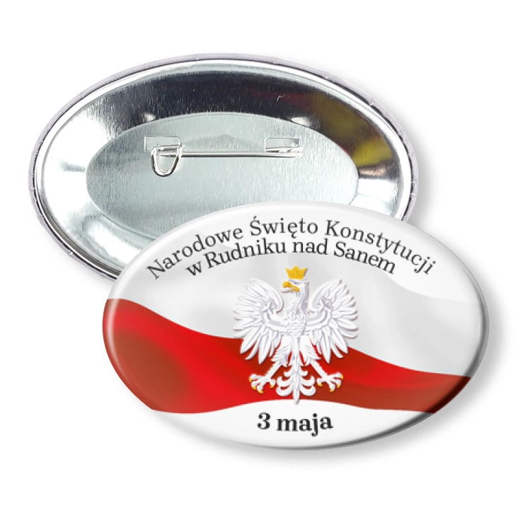 przypinka elipsa agrafka Narodowe Święto Konstytucji w Rudniku nad Sanem