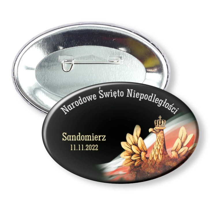 przypinka elipsa agrafka Narodowe Święto Niepodległości Sandomierz 2022