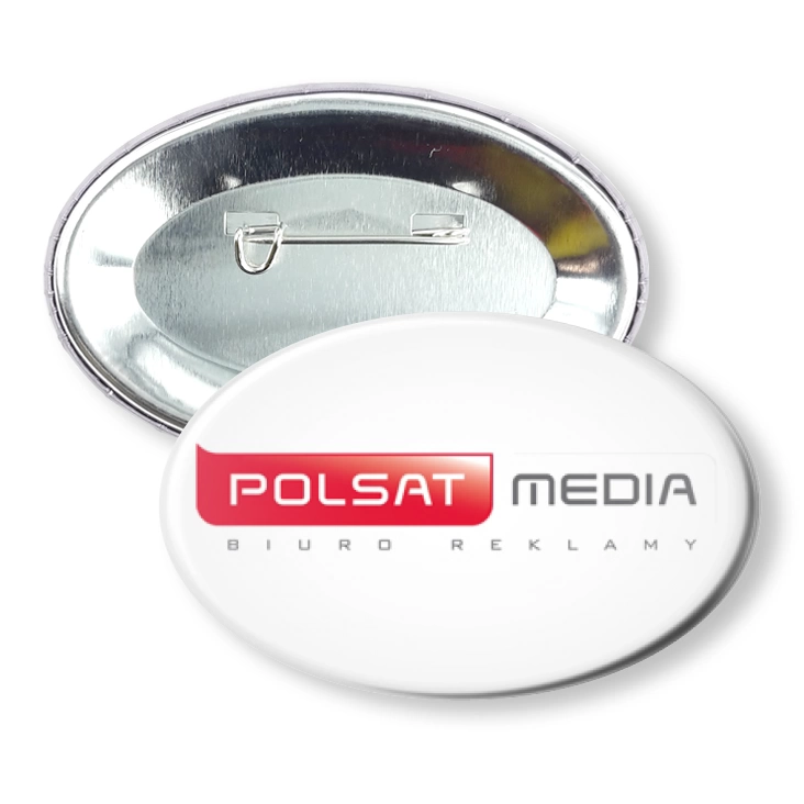 przypinka elipsa agrafka Polsat Media