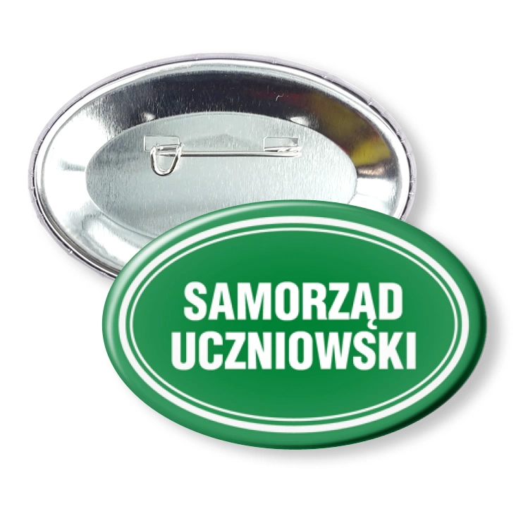 przypinka elipsaSamorząd uczniowski na zielonym tle