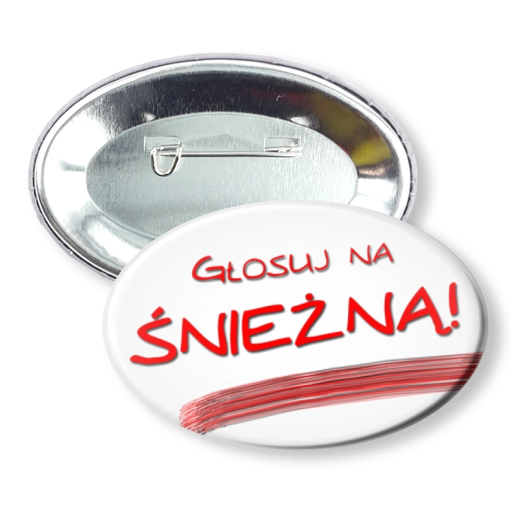 przypinka elipsa agrafka Śnieżna