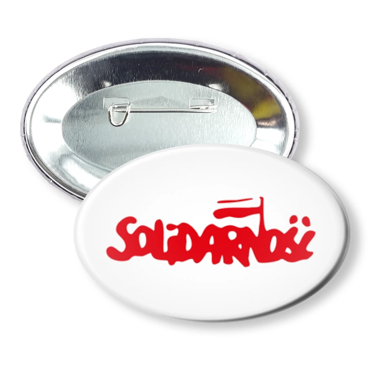 przypinka elipsa agrafka Solidarność
