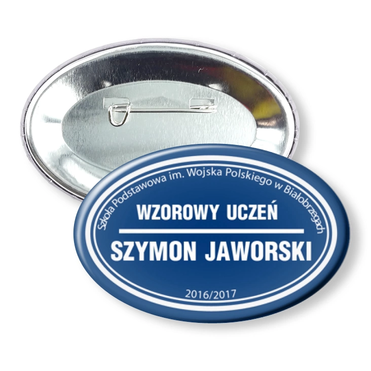 przypinka elipsa agrafka Wzorowy Uczeń