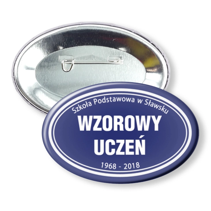 przypinka elipsa agrafka Wzorowy Uczeń