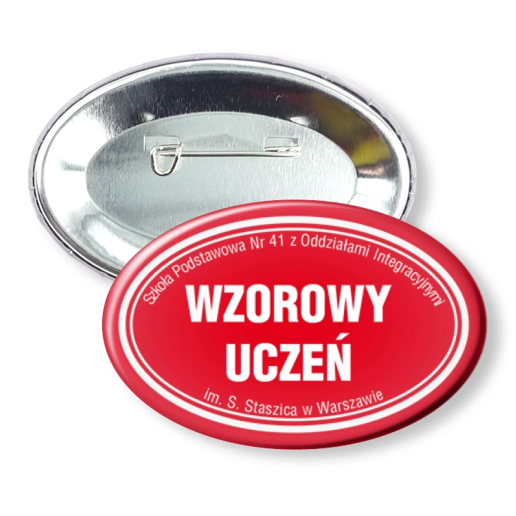 przypinka elipsa agrafka Wzorowy uczeń