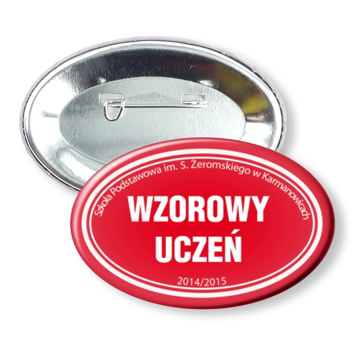 przypinka elipsa Wzorowy uczeń 