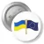 Przypinka z agrafką Flagi Ukraina Unia Europejska