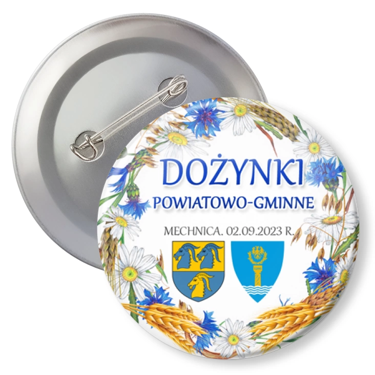 przypinka z agrafką Gminne Dożynki Mechnica