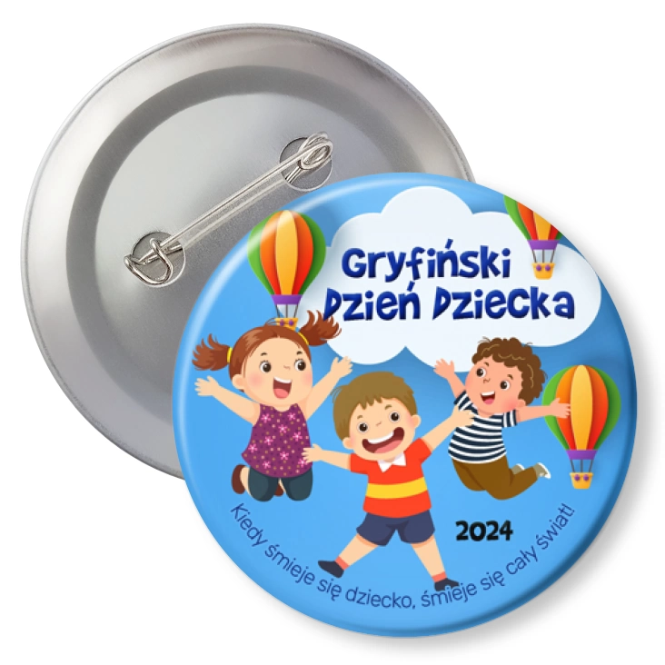 przypinka z agrafką Gryfiński Dzień Dziecka