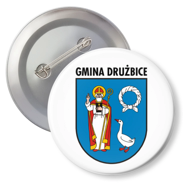 przypinka z agrafką Herb Gmina Drużbice