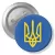 Przypinka z agrafką Herb Ukraina na niebieskim tle