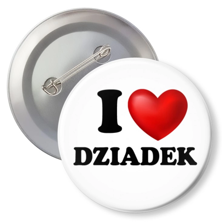 przypinka z agrafką I love dziadek