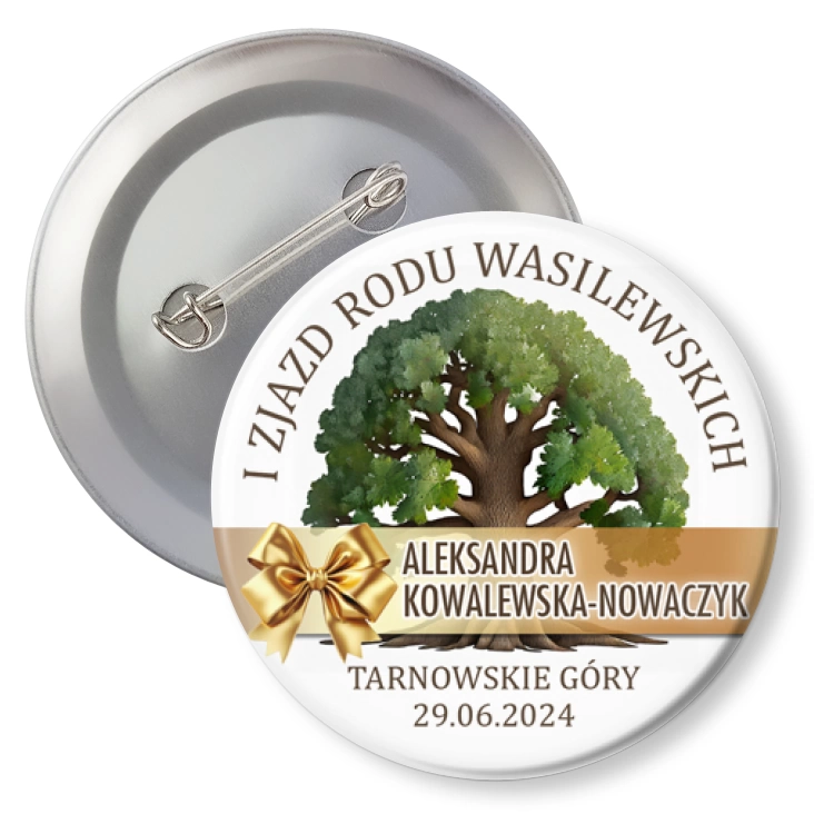 przypinka z agrafką I Zjazd Rodu Wasilewskich