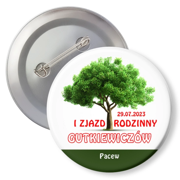przypinka z agrafką I Zjazd Rodzinny Gutkiewiczów