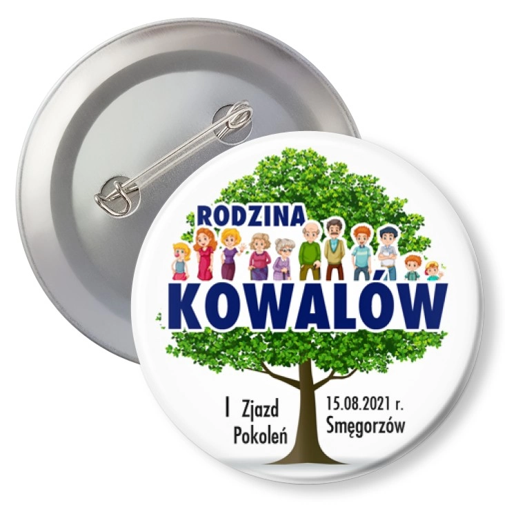 przypinka z agrafką I zjazd rodziny Kowalów