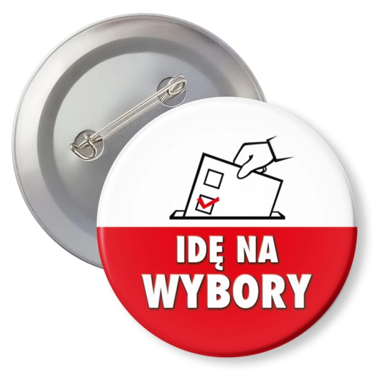 przypinka z agrafką Idę na wybory Urna na głosy