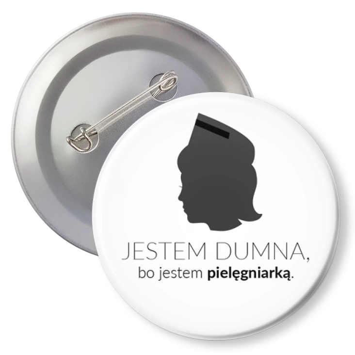 przypinka z agrafką Jestem dumna bo jestem pielęgniarką