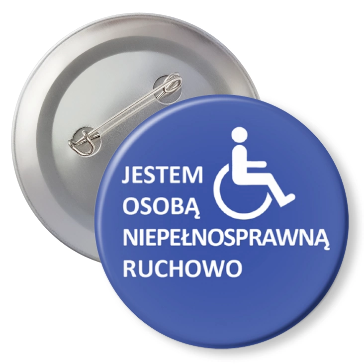 przypinkaJestem osobą niepełnosprawną ruchowo