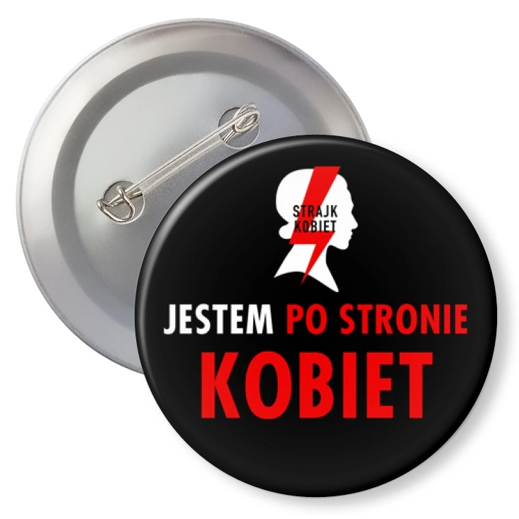 przypinka z agrafką Jestem po stronie kobiet