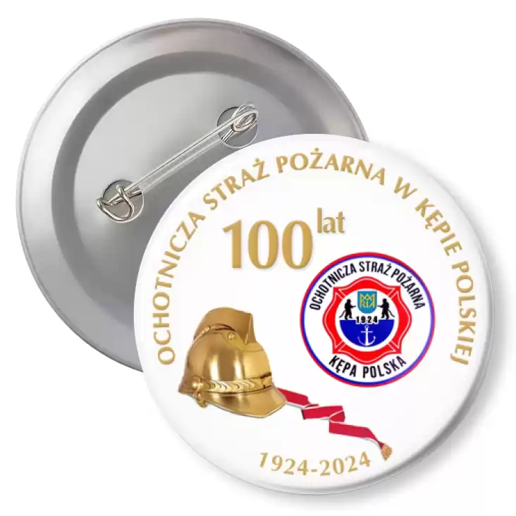 przypinka z agrafką Jubileusz 100-lecia OSP Kępa Polska