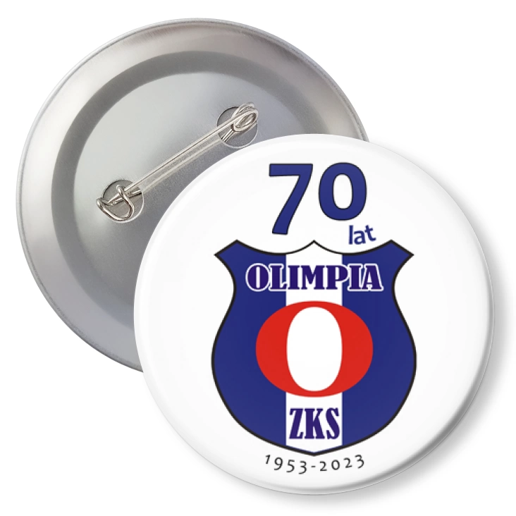 przypinka z agrafką Jubileusz 70 lat Olimpia ZKS