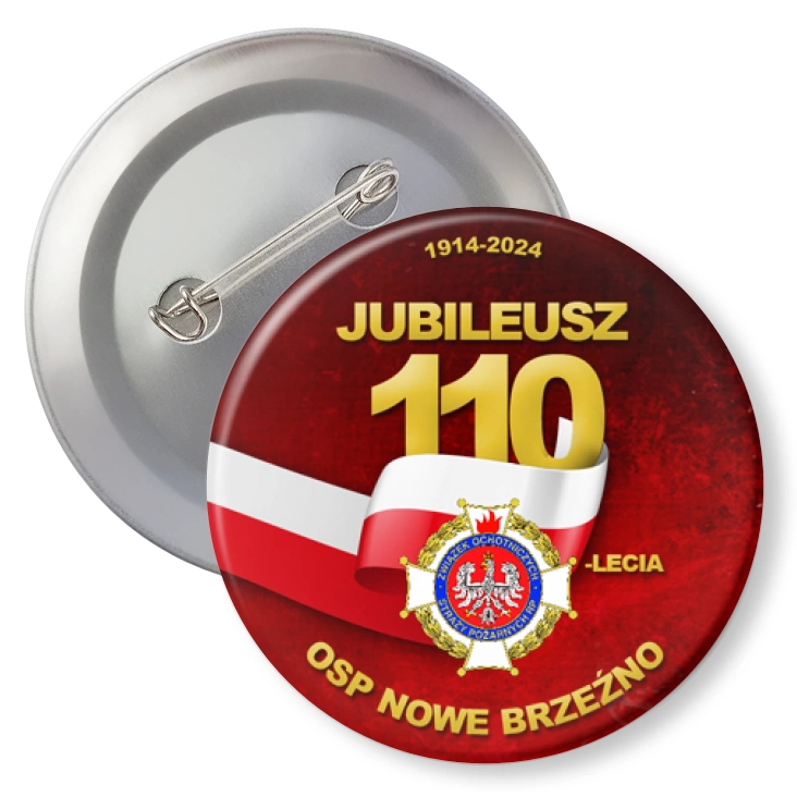 przypinka agrafka Jubileusz OSP Nowe Brzeźno