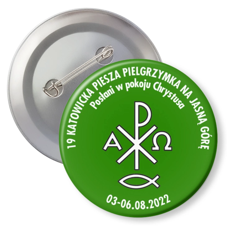przypinka agrafka Katowicka Piesza Pielgrzymka Posłani w Pokoju Chrystusa