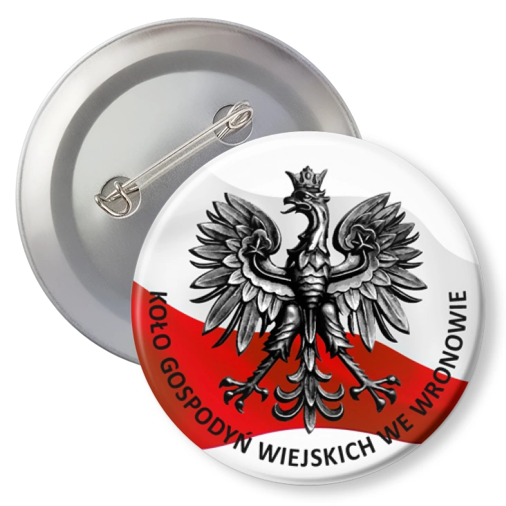 przypinka z agrafką KGW we Wronowie