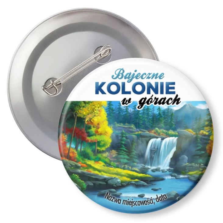 przypinka z agrafką Kolonie w górach