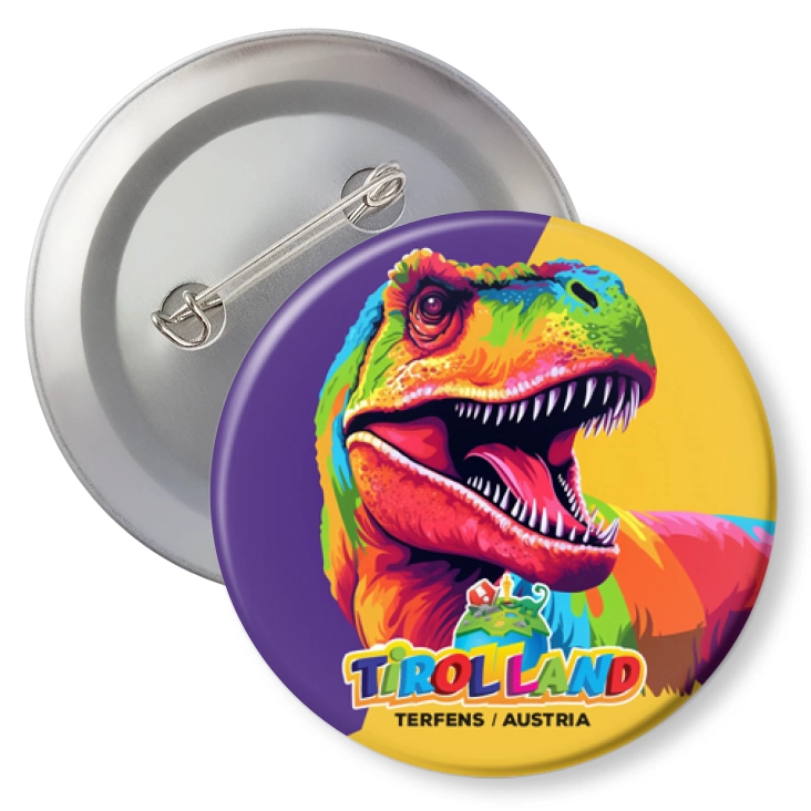 przypinka agrafka Kolorowy tyranozaur Tirolland
