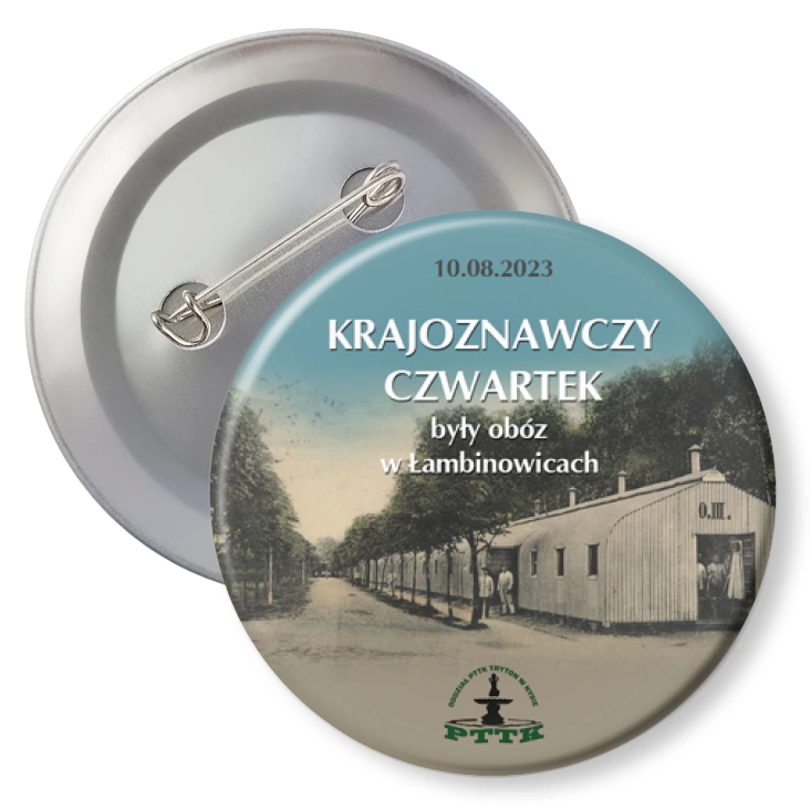 przypinka z agrafką Krajoznawczy czwartek były obóz w Łambinowicach