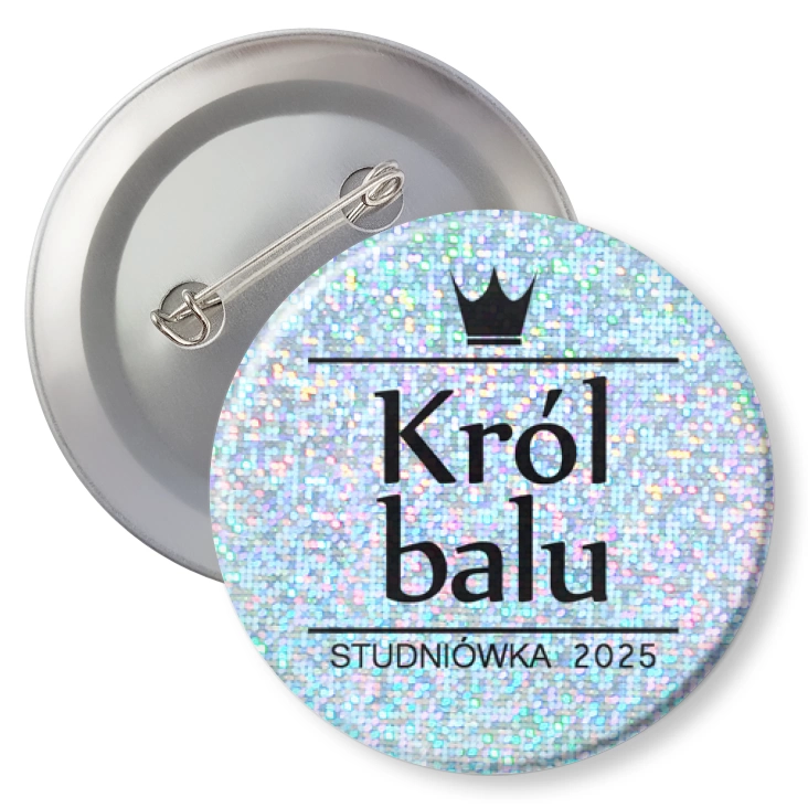 przypinka brokatBrokatowy Król balu