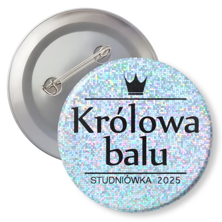 przypinka brokatBrokatowa Królowa balu