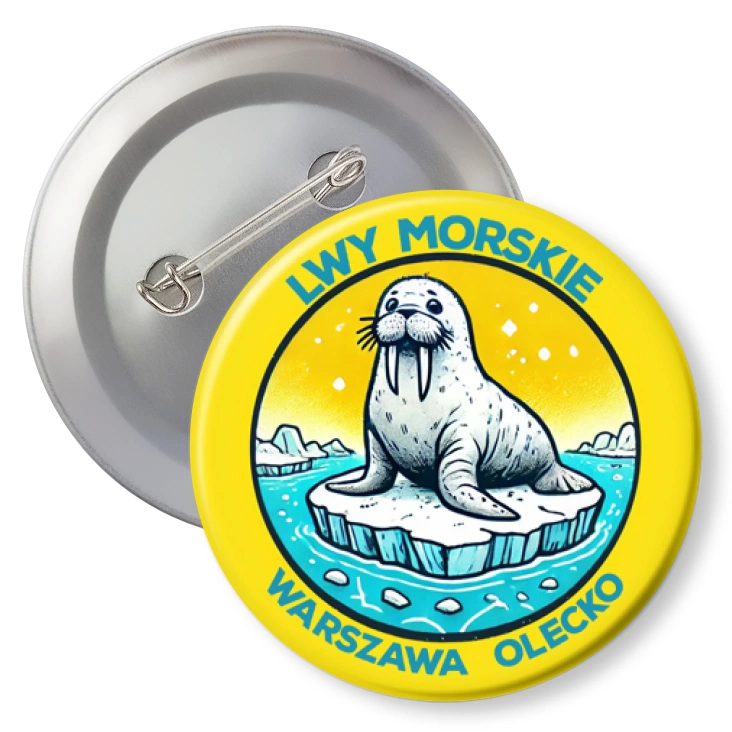 przypinka z agrafką Lwy Morskie Warszawa Olecko