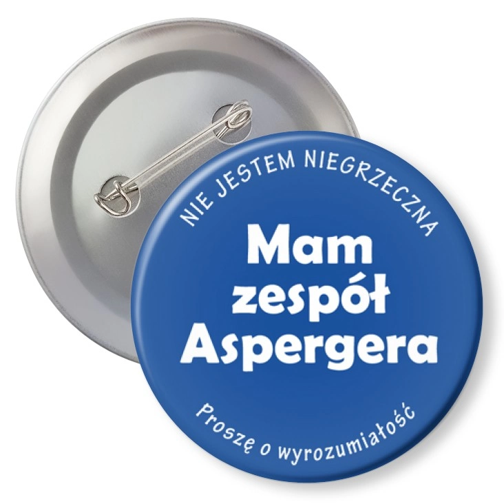 przypinka z agrafką Mam zespół Aspergera