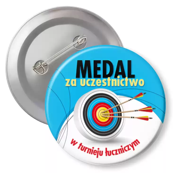 przypinka z agrafką Medal za uczestnictwo u turnieju łuczniczym