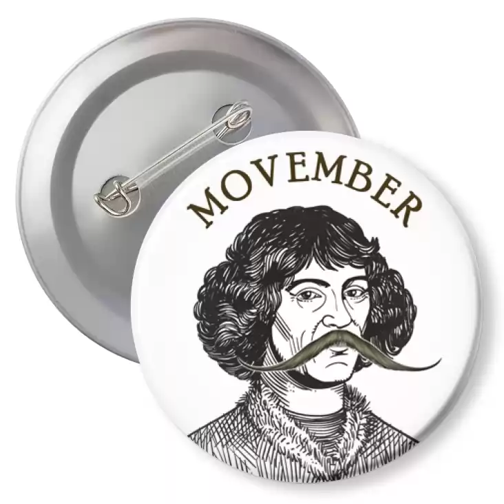 przypinka z agrafką Movember Mikołaj Kopernik