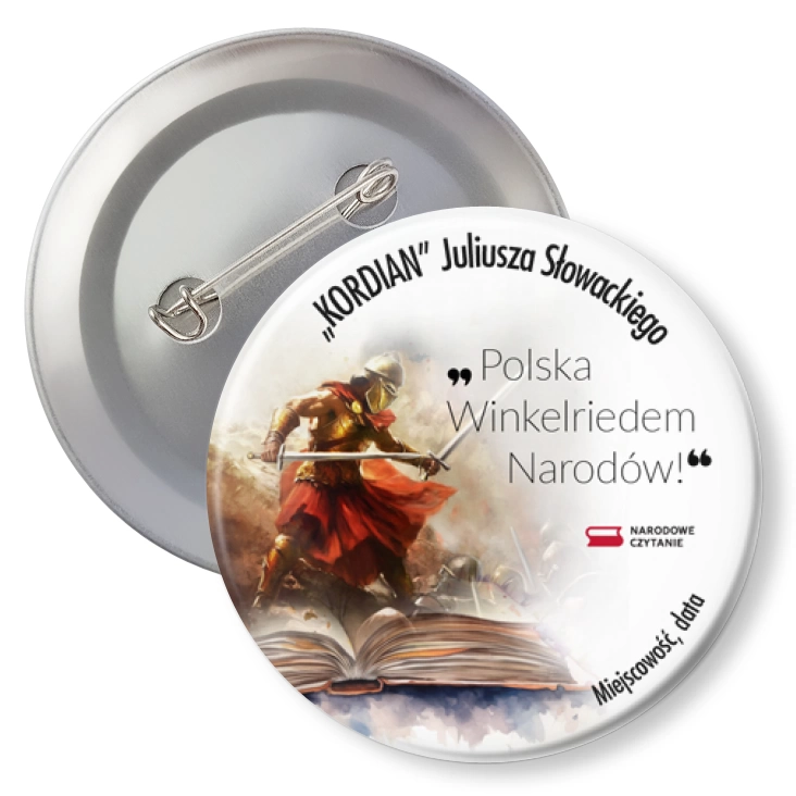 przypinkaNarodowe Czytanie Kordian rycerz Winkelried