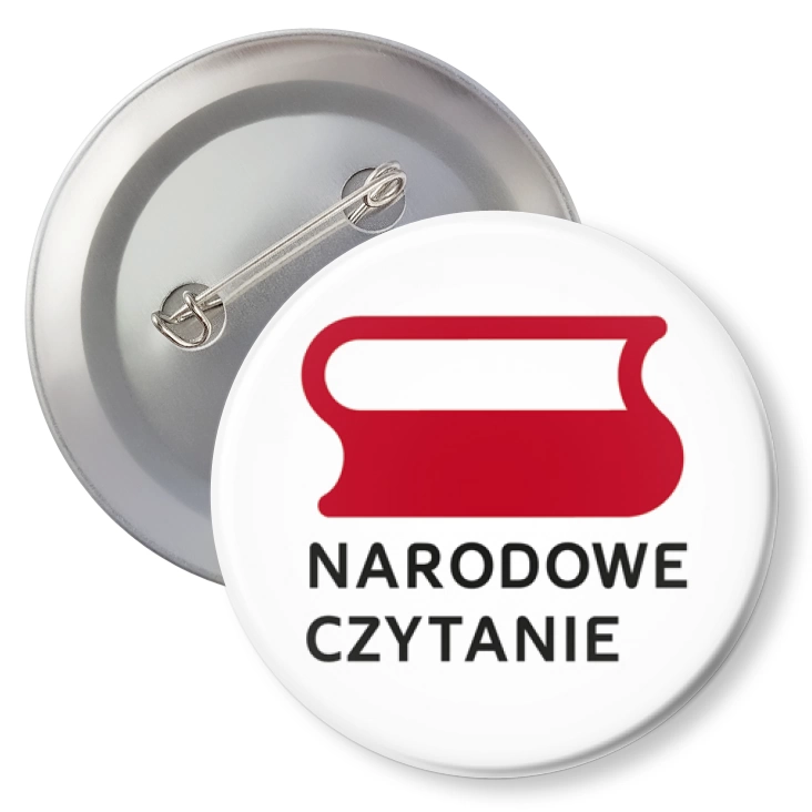 przypinka z agrafką Narodowe Czytanie logo