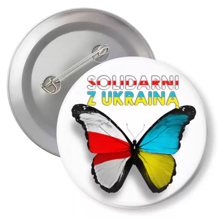 przypinka z agrafką Niezależna Białoruś solidarna z Ukrainą