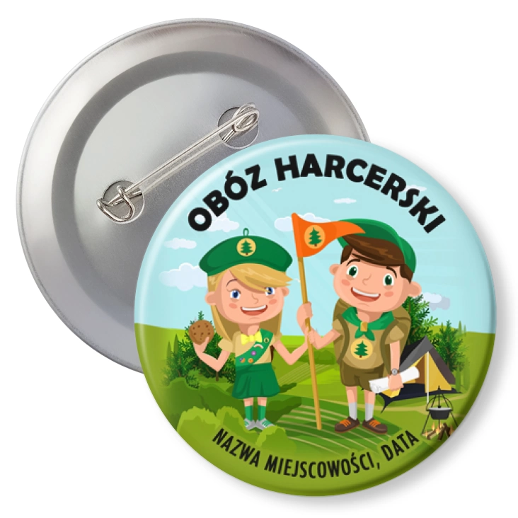 przypinkaObóz harcerski para harcerzy