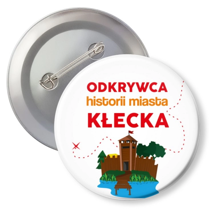 przypinka z agrafką Odkrywca historii miasta Kłecka