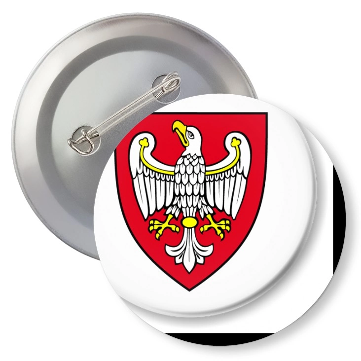 przypinkaOrzeł Wielkopolski z czerwoną gotycką tarczą